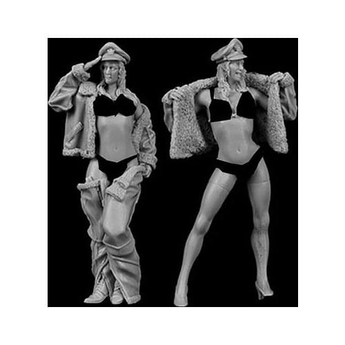 New Unassembled 1/35 65mm US Pinn -up set girl summer modern Resin Kit DIY Toys Unpainted resin model
