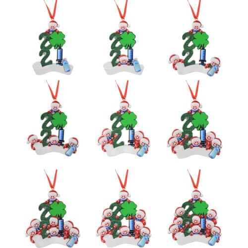 2022 New Year Christmas Tree Hanging Christmas Family Pendant Personalized Name Innovative Decoration 1-9 Person Party Good