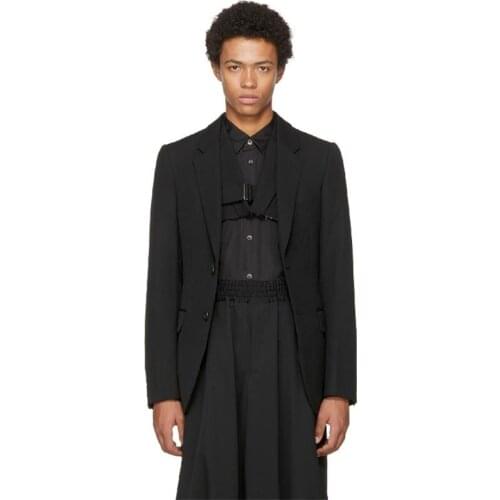 Original Custom Mens Suits Simple Classic Self-cultivation Stitching Casual Blazers Personality Irregular Suits Dress