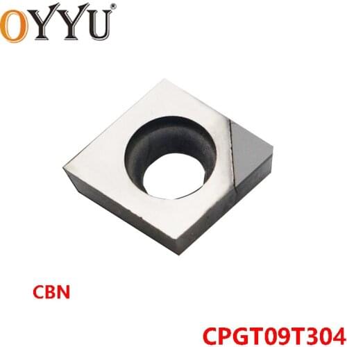 OYYU CBN CPGT 09T304 CPGT09T304 CPGT09T304-2V High Hardness Diamond Lathe Tool Inserts CNC Cutter CPGT09T3