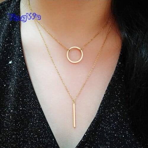 Stainless Steel Necklace New Fashion Stick Pendant Necklace Women Holiday Jewelry Wholesale