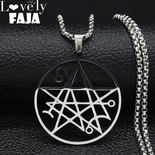 Necronomicon Stainless Steel Necklace Men Satanic Pendant LOVECRAFT CTHULHU patchsatanic PIN jewelry bijoux homme N3038S03