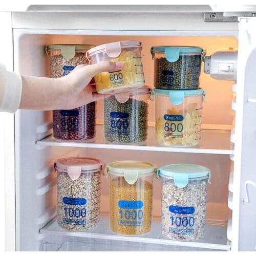 1PCS Food Storage Box Plastic Kitchen Food Cereal Grain Bean Rice Storage Box Container Bottle Case Kitchen Organize Tools