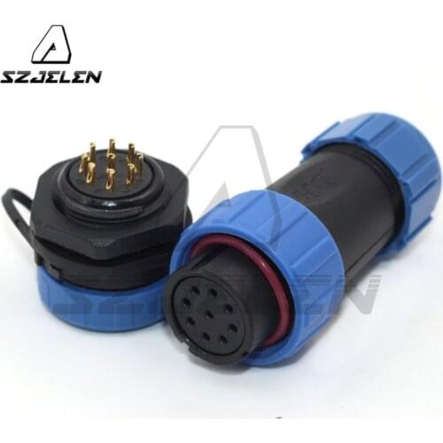 SP21 type waterproof power connector 9Pin IP68 cable connector Plug and socket, rv solar power plug,solar connector,solar plug