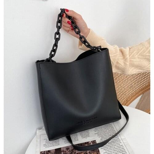 Brand Design Women Shoulder Crossbody Bag Large Capacity Chain Composite Bucket Handbags PU Leather Female Totes Bolsa Feminin