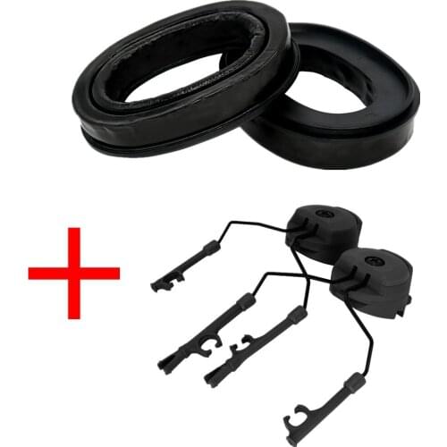 Tactical Peltor Military Helmet ARC Helmet Track Adapter Headphone Bracket and Gel Ear Pads for COMTAC I II III Tactical Headset