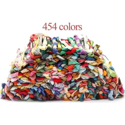 Top All Colors 454 DMC Colors Cotton Floss Cross stitch Embroidery Thread 6 strands Double Mercerized Singed Egyptian long fibre