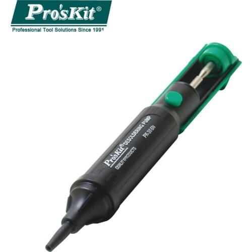 100% Original ProsKit 8PK-366N-G Suction Tin Suckers Gun Soldering Iron Pen Hand Tools Desoldering Pump Piston Quick Easy
