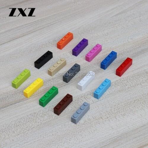 100pcs/lot Brick 1 X 4 Plastic Assembling Toys Building Blocks Bricks Set Accessory Girl Friend City Toys for Children 3010