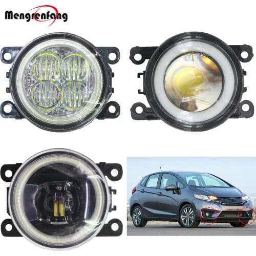 2 X Car Front Fog Light H11 LED Halo Ring Angel Eye DRL Daytime Running Light 12V For Honda Fit 2015 2016 2017 2018