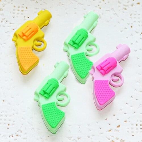 Japanese and Korean Cartoon Eraser Pistol Shape Toy Eraser Student Learning Prizes Cute School Supplies Stationery Novelty Items