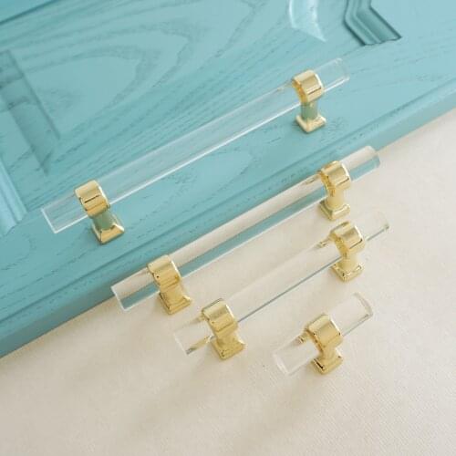 3.78'' 5.04'' 6.30'' Zinc alloy +Acrylic Furniture Knob and Handles Wardrobe Cupboard Drawer Cabinet Pulls Furniture Hardware