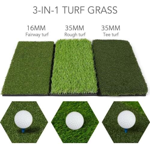 3 In 1 Useful Golf Practice Mat Artificial Lawn Nylon Grass Rubber Tee Backyard Outdoor Golf Hitting Mat Durable Training Pad 4