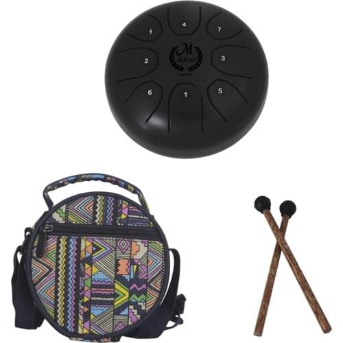 5.5\ Steel Tongue Drum Handpan C Tune 8 Notes Hand Tankdrum With Bag Mallets