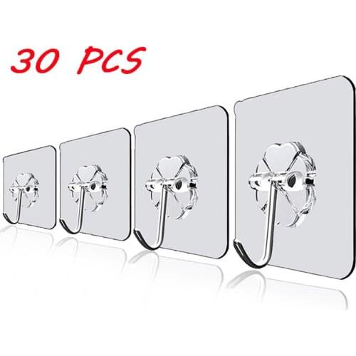 6cm*6cm Clear Nano-Glue Strong Transparent Suction Cup Suction Cup Hook Kitchen Bathroom Hanger Hook Household Punch-free Hooks