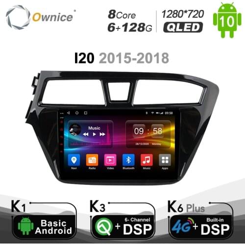 6G 128G QLED Navi Stereo 2Din Android 10.0 Car DVD GPS Radio Player for Hyundai I20 2015 - 2017 4G LTE DSP SPDIF 1280*720