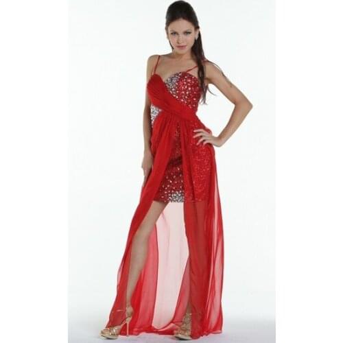 Free shipping 2018 sequin dinner ball new style formal gowns crystal beading sexy black red prom bridesmaid Dresses