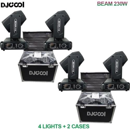 Free Duty Road case 4x Lyre Bulb Beam Moving Head 7R Beam 230W Touch Screen Beam For DJ Disco Dance Floor Nightclub Parties Show