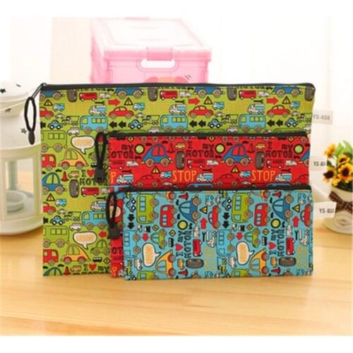 DL New Korean art wind data bag zipper bag student leather paper package file Teaching equipment student stationery