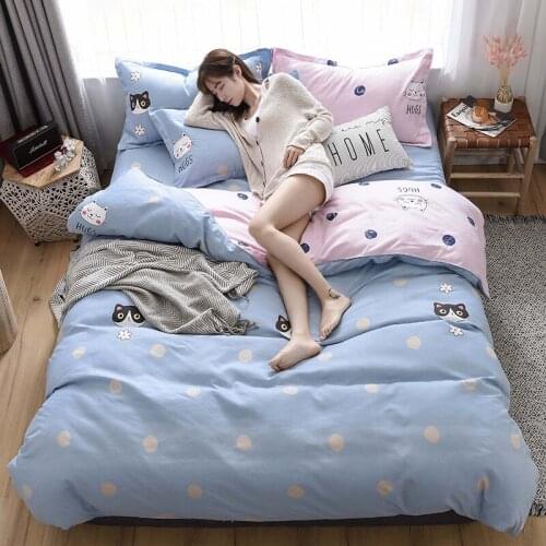 Home textile 2021 spring sheet four-piece set cartoon grinding three-piece bedding set is set 4 piece set queen comforter sets