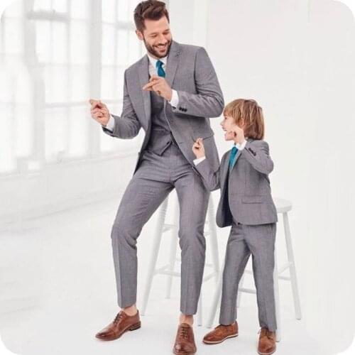 Costume Homme Grey Mens Classic Suits for Wedding Groom Tuxedo Peaked Lapel Custom Made Terno Masculino 3Piece Best Man Blazer