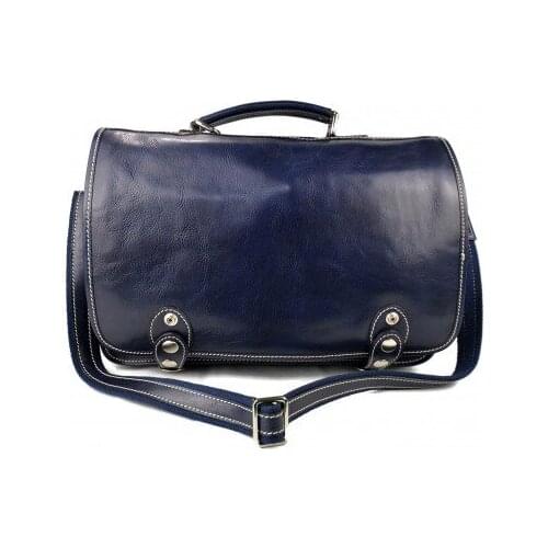 Messenger leather bag office bag mens business shoulder bag satchel blue