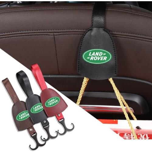 Leather Car Rear Seat Back Hanging Hook Portable Hanging Bag Rack For Land Rover Discovery Evoque Velar Range Rover Defender