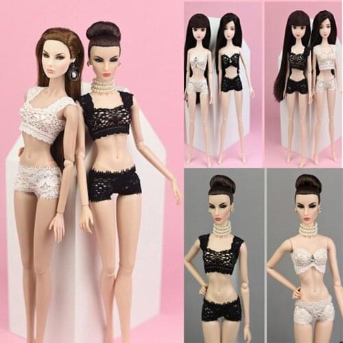 1 Set Doll Sexy Pajamas Lingerie Lace Bra + Underwear Dress Clothes Suit For Girl Doll Clothes Accessories Girl Toy