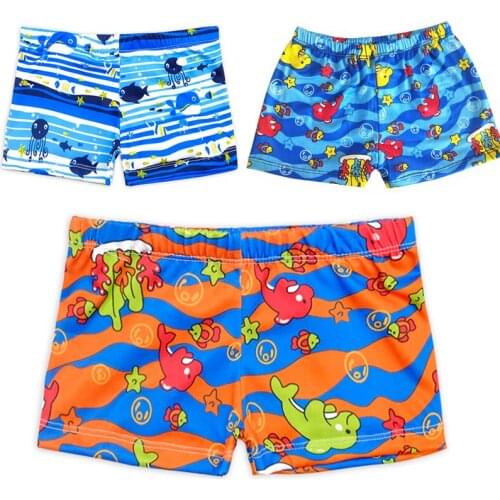 Boys Summer Swimming Shorts Cartoon Kids Swimwear Polyester Quick Dry Surfing Diving Swim Brief Beach Colorful Printing Swimsuit