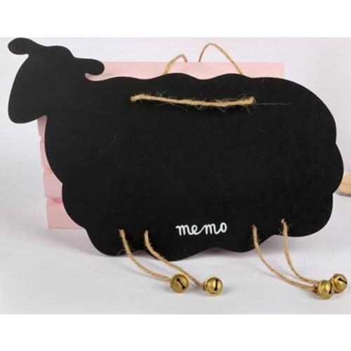 Mini Small Wooden Hanging Chalk Sheep Blackboard Wedding Kitchen Restaurant Signs Message Notice DIY Paint Wood Board 33*24CM