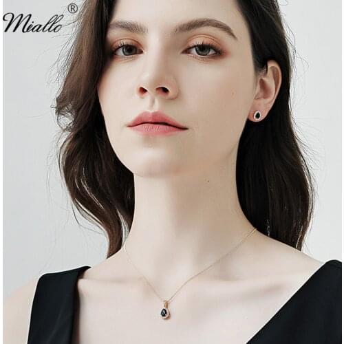 Miallo Fashion Cubic Zirconia Necklace and Earrings Set for Women Accessories Trendy Party Luxury Jewelry Sets Prom Gifts