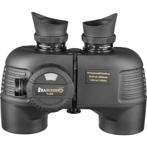 7X50 Powerful Marine Binoculars Military Level With Rangefinder Compass Low Light Night Vision HD Waterproof Telescope