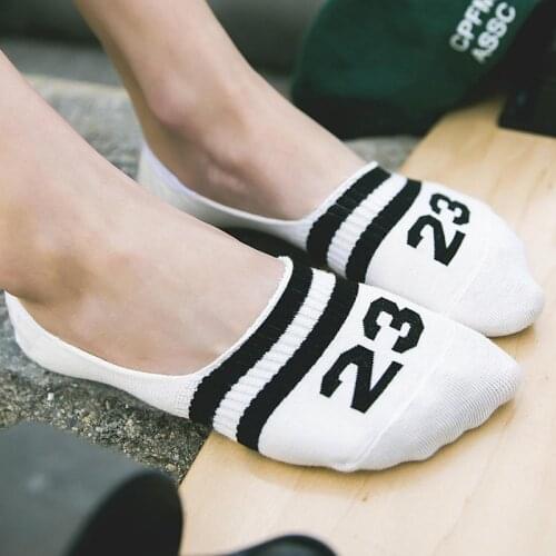 5 pairs of female spring and autumn casual letter invisible socks shallow mouth non-slip silicone boat socks soft short socks