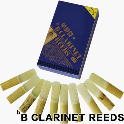NEW 2 1/2 bB Clarinet Reeds made of Good Bamboo 10 pcs/box