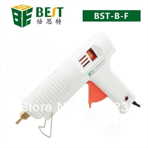 New BEST-B-F 100W 110V-220V temperature adjustable Ceramic heating Hot Melt Glue Gun copper nozzle Dia=11mm electronic tools