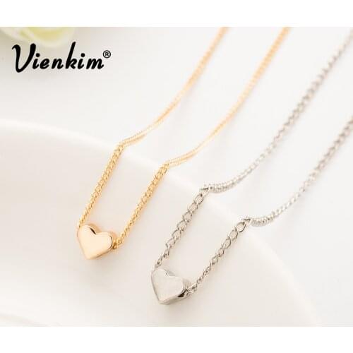Vienkim 2019 New Hot Trendy Tiny Heart Short Pendant Necklace Women Gold Chain Lover Lady Girl Gifts Bijoux Fashion Jewelry