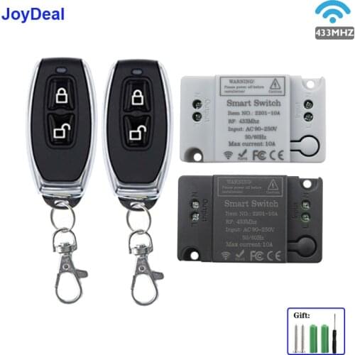 Lighting Remote Control Switch 110V 220V 2200W 433Mhz RF Switch Relay Receiver and Transmitter for Led Light Bulb Control On/Off