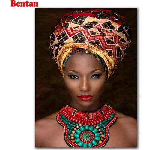 Full square round 5d Diamond Painting African woman Cross Stitch diamond Embroidery picture pastes rhinestones puzzle decoration