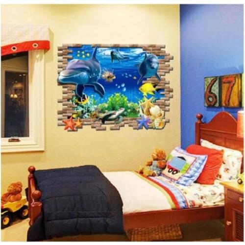 Custom Photo Wallpaper For Walls 3D Underwater World Dolphin Children Room Living Room Bedroom TV Background Decor Wall Mural