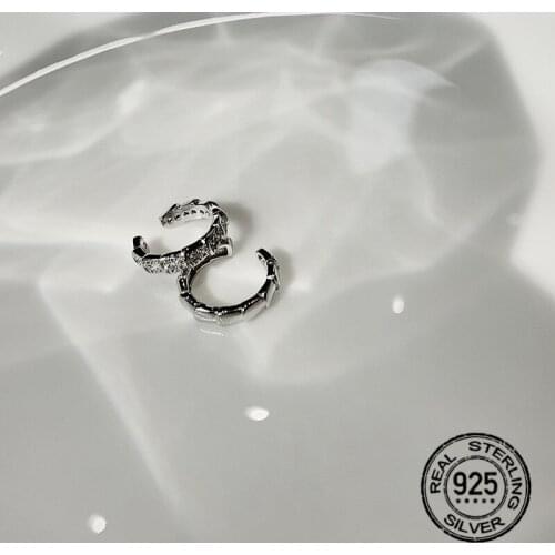 925 Sterling Silver Earrings For Women Clip Geometric Retro Korea Fashion Simple Design Personality Girl Engagement Gift INEFFA