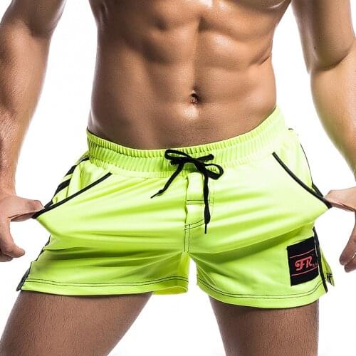 PU Leather Pants Pocket Casual Shorts Quick Dry Swimwear Surffing Shorts Sports Gym Running Board Shorts Trunks Latex Boxershort