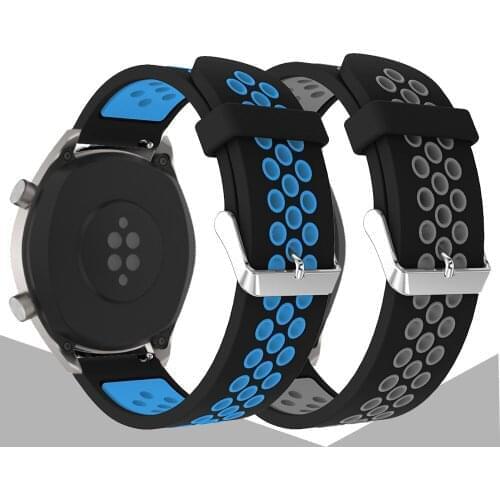 22mm silicone band for Samsung Galaxy Watch 46mm/Gear S3 Frontier/Huawei Watch GT GT2 46mm/Huami Amazfit GTR 47mm correa strap
