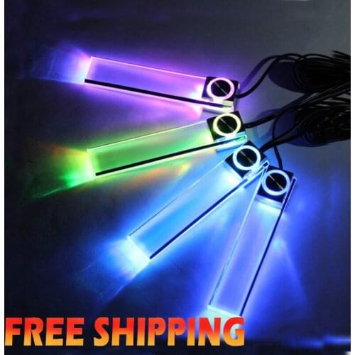 Car LED lights 4Pcs Decoration Floor Car Atmosphere Lamp Foot Light Ambient Car Light Interior Auto Backlight Auto Accessorie