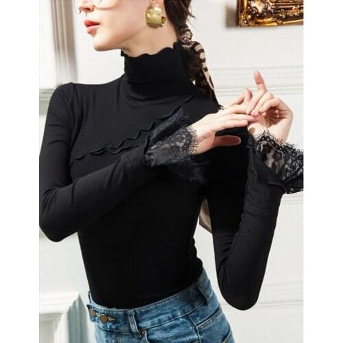 New Latin Dance Practice Tops For Women Adult Long Sleeve Lace Black Rumba Clothes Samba Outfits Tango Training Costumes DQL4765