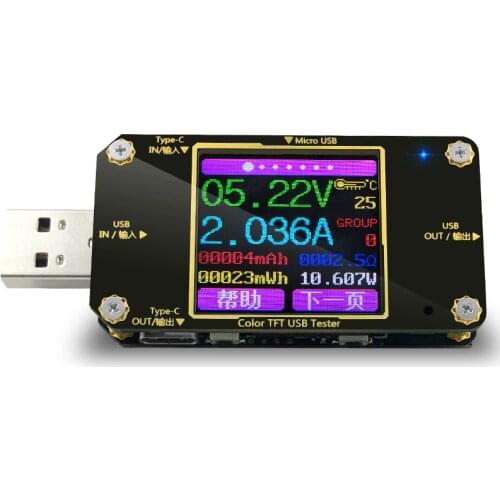 USB color tester DC Digital voltmeter amperimetro current voltage meter volt amp ammeter detector power bank charger indicator