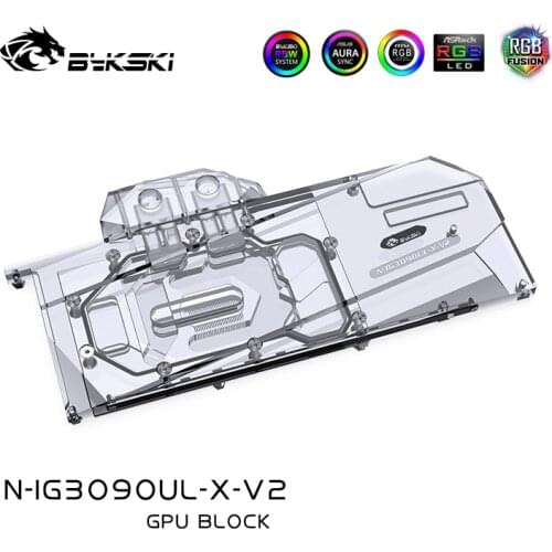 Bykski Water Block Use For Colorful RTX3080/3090 Ultra OC GPU Card/Full Cover for Advanced OC VGA Copper Block Cooler/A-RGB RURA