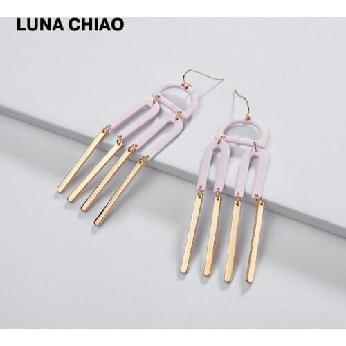 LUNA CHIAO Matte Powder Coating Geometric Statement Earring Women Jewelry Gifts Trendy Fashion Earrings for Female