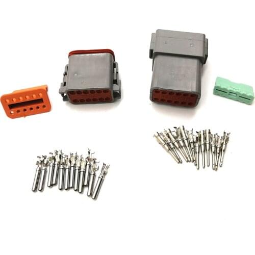1 sets Kit Deutsch DT 12 Pin Waterproof Electrical Wire Connector plug Kit 22-16AWG DT06-12S DT04-12P