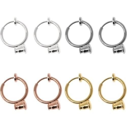 1 Pair Clip On Hoop Earring Converters No-pierced Turn Any Stud Into A Clip-On