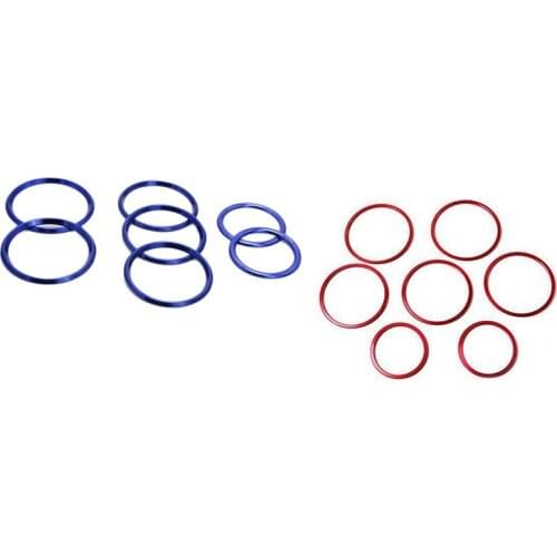 14 Pcs Car-Styling Ac Outlet Ring Decoration Air Conditioning Vents Trim Stickers Cover-Bule & Red